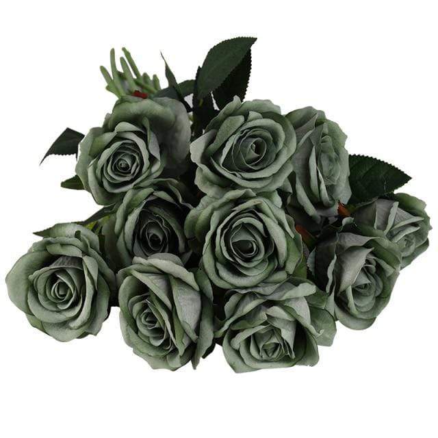 10 Silk Roses