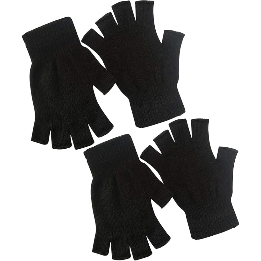2-Pack Knitted Fingerless Winter Gloves