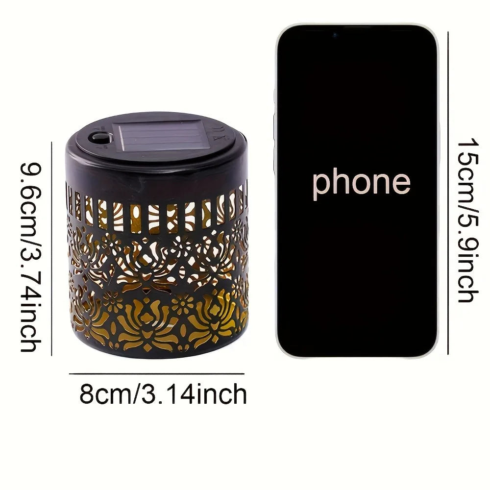 2-Piece Solar Wall Lamp Set - Iron Peony Design - 28 cm Height