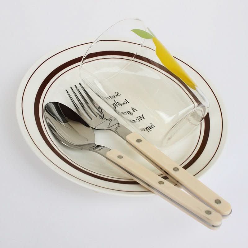 24-Piece Engraved Stainless Steel Cutlery Set