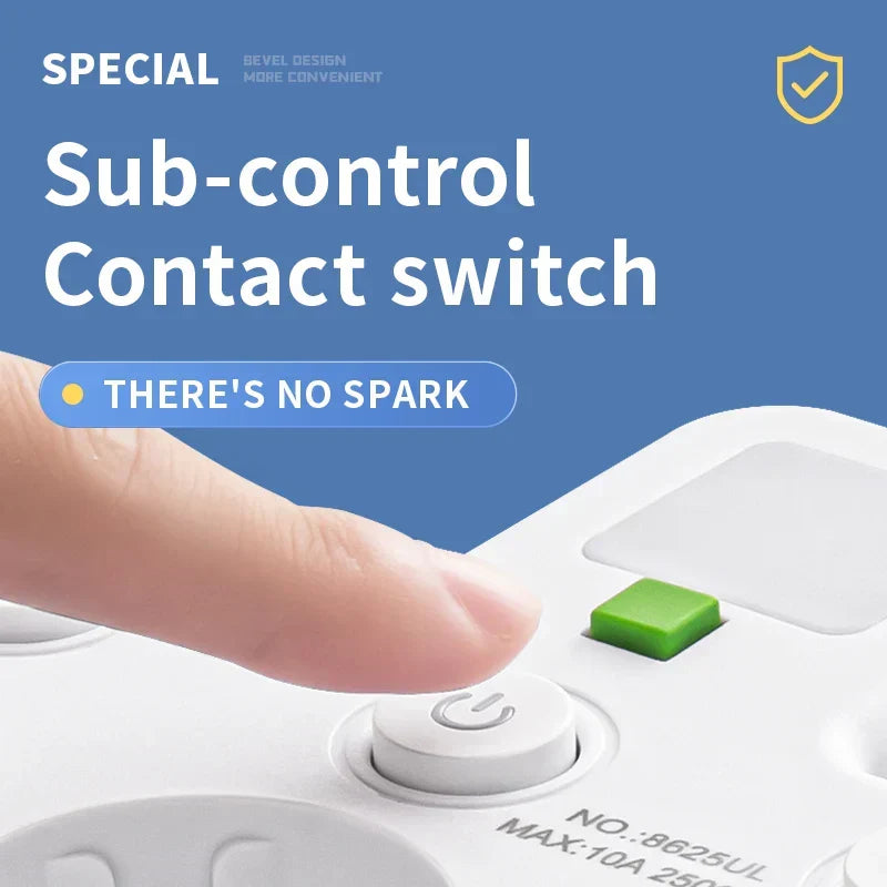 3–4 Outlets + 2× USB & 1× Type-C | 2500 W | Surge Protection & Control Switch