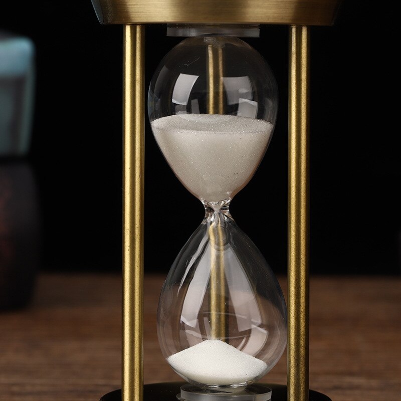 3/5/10-Minute Retro Metal Craft Hourglass Pendulum Sand Timer Decorative Desktop Ornament for Home and Office