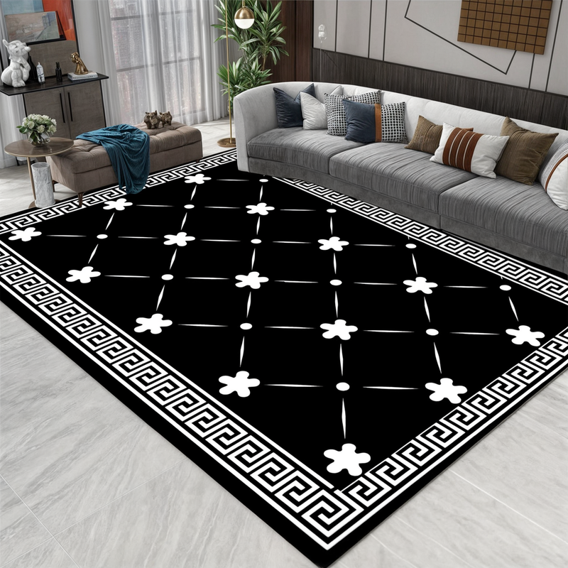 3D Optical Illusion Doormat with Geometric Checkerboard Pattern for Hallway