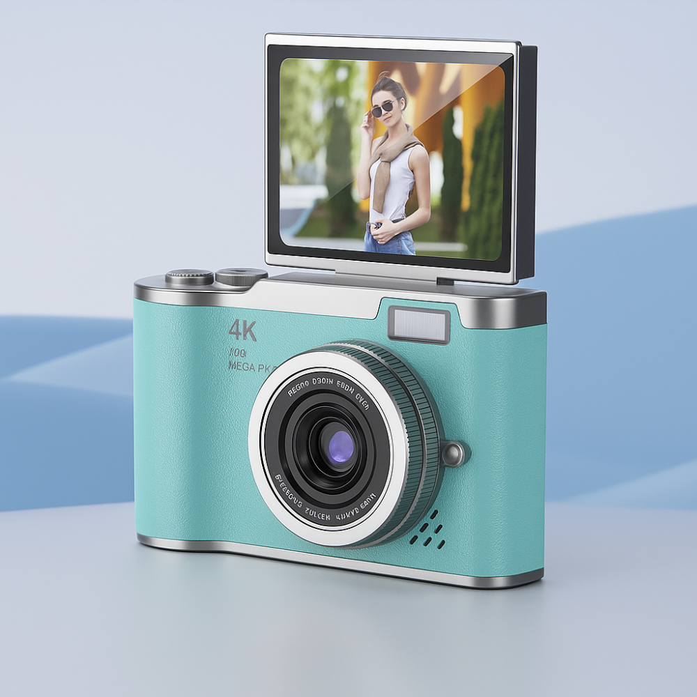4K Digital Camera with Flip Screen and Vlogging Video Recorder