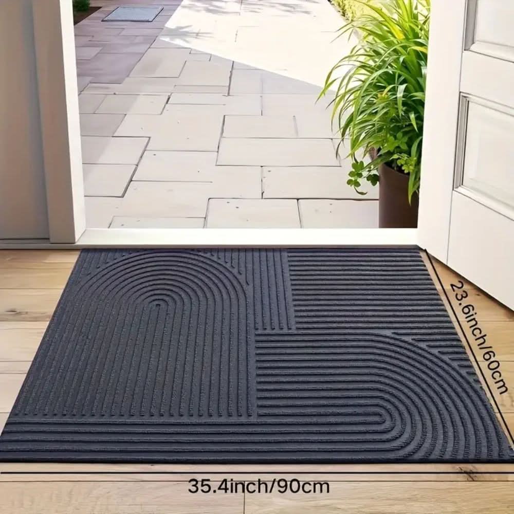 Absorbent, Washable Mat with Fluid Line Pattern