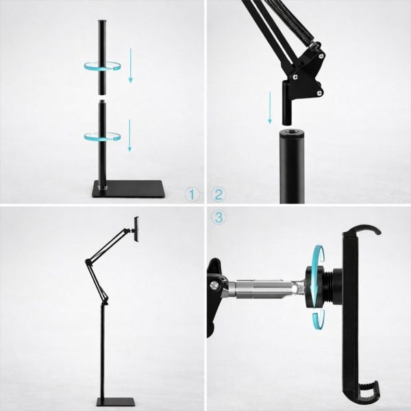 Adjustable 360° Floor Stand Holder for Tablets and Smartphones
