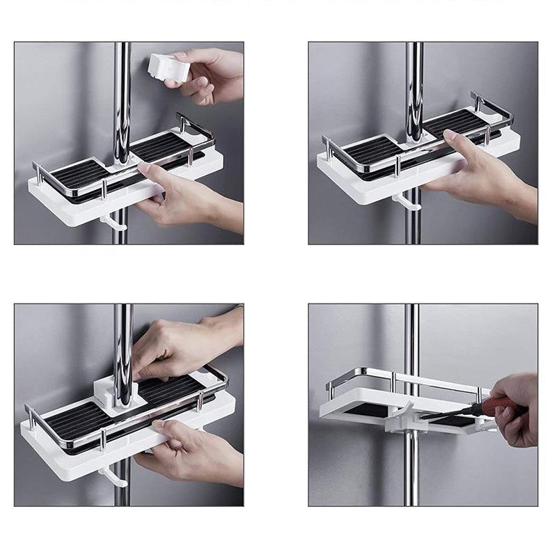 Adjustable Corrosion-Resistant Shower Pole Shelf