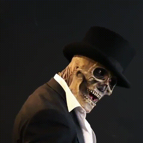 Adults' Halloween Mask - Realistic Skeleton with Exposed Brain
