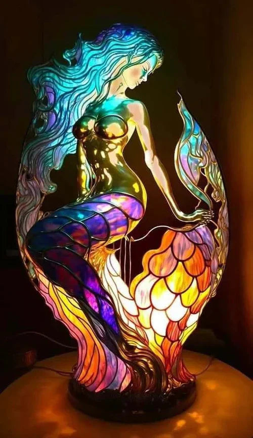 Animal-Shaped Glass Table Lamp with Soft Lighting
