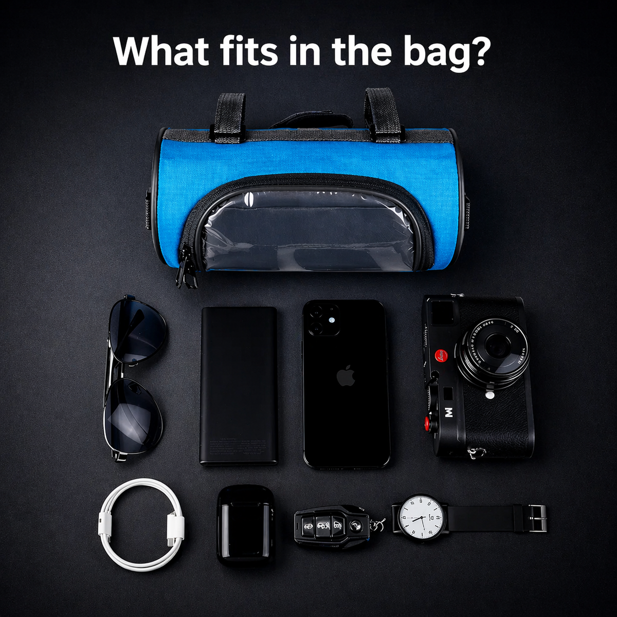 Bike Bag with Touchscreen Compatibility and Universal Hook-and-Loop System