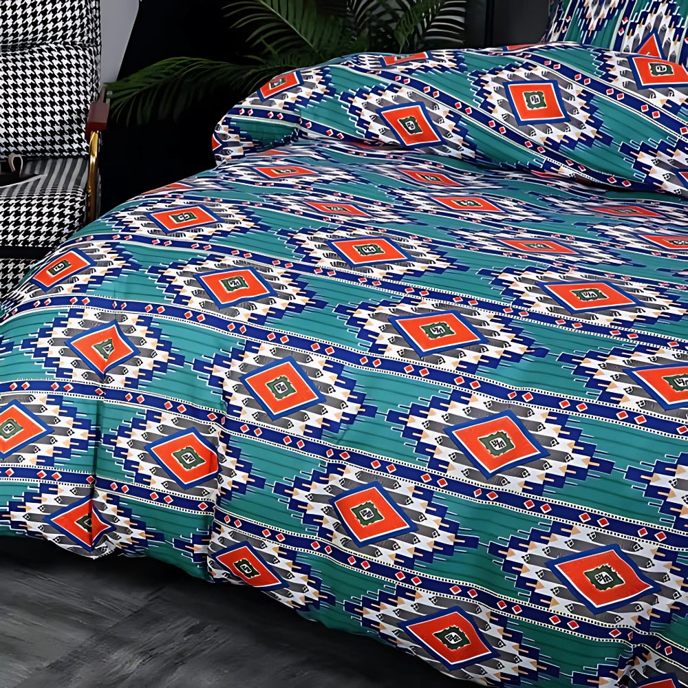 Boho Bedding Set with Tribal Pattern