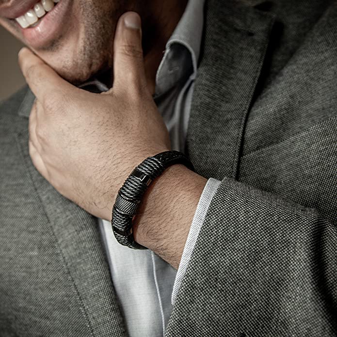 Braided Men's Bracelet with Magnetic Clasp