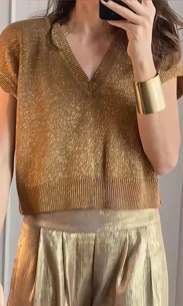 Chic Gold Two-Piece Set