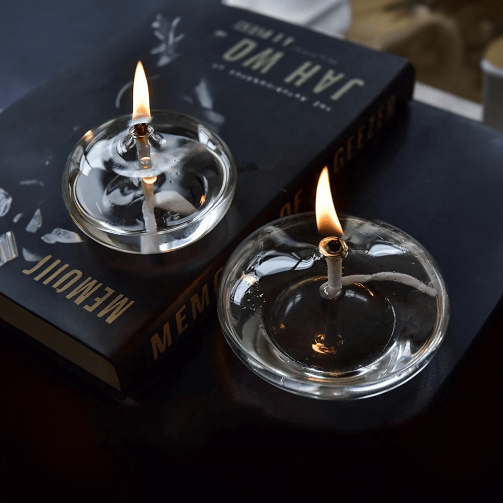 Clear Glass Oil Lamp Candle Holder