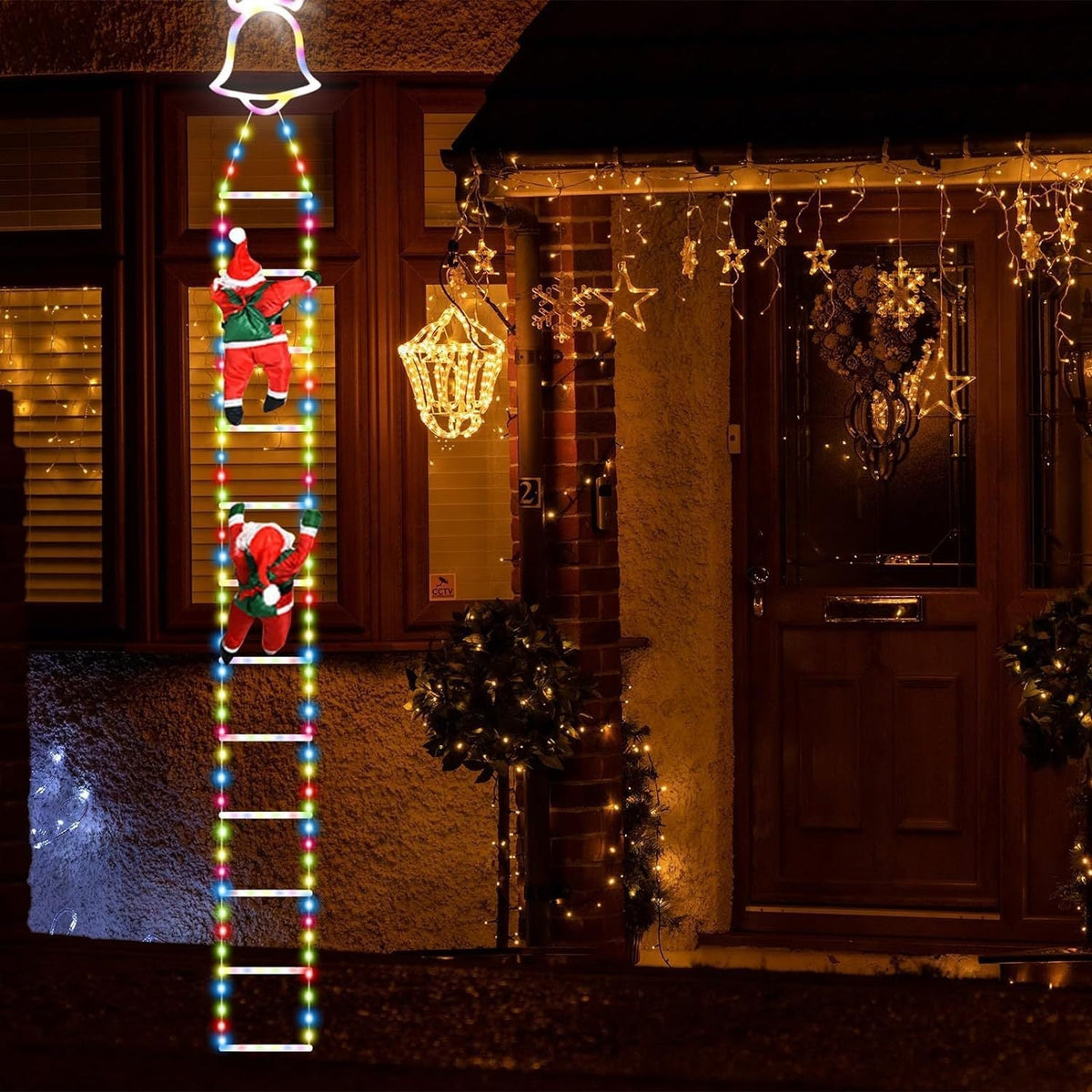 Climbing Santa Claus – Animated Christmas Light Ladder with Remote Control