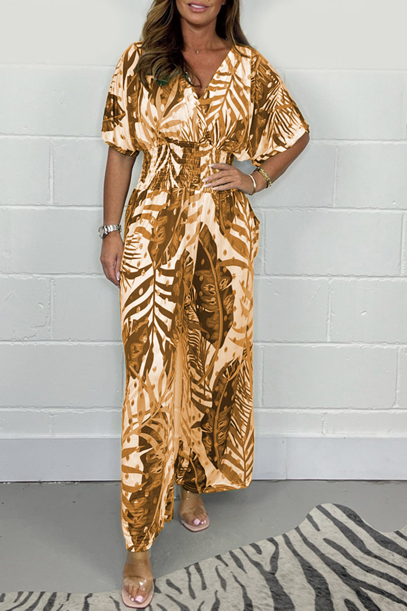 Comfortable Casual Floral Print Jumpsuit