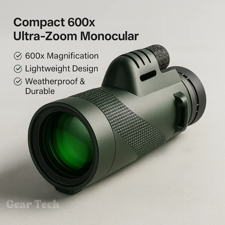 Compact 600x Ultra-Zoom Monocular Telescope with HD Lens - Lightweight Design for Hiking, Bird Watching & Sports Events