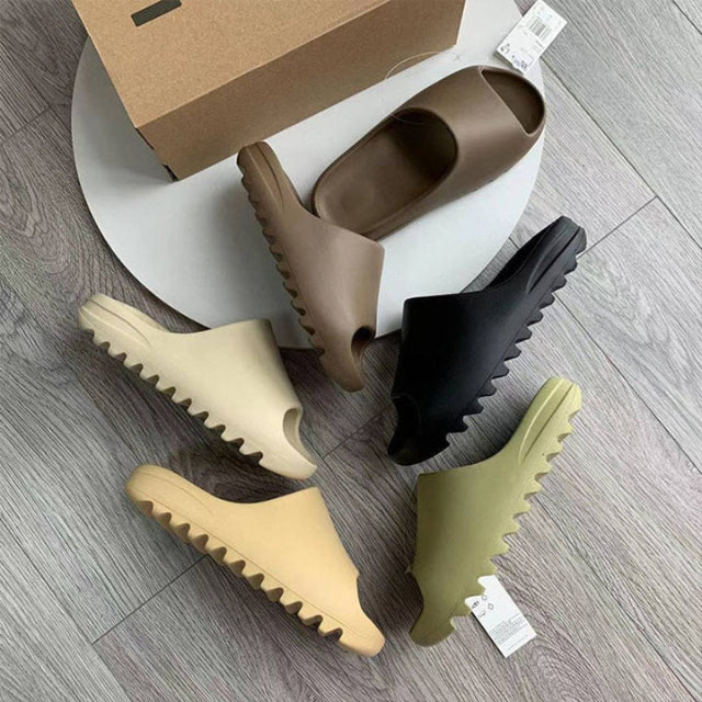Cushioned Cloud Slides with Ridged Soles