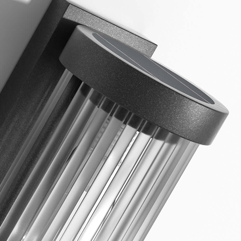 Cylindrical Metal & Glass Outdoor Solar Light