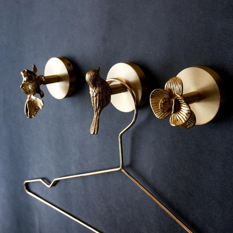 Decorative Brass Animal Coat Hook with Gold Finish