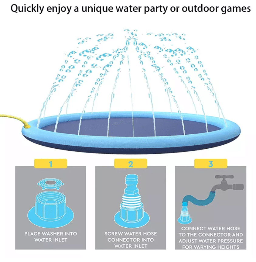 Dog Pool with Water Sprinkler