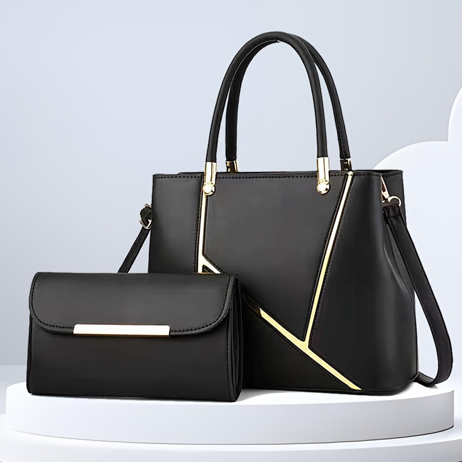Elegant 2-Piece Handbag Set with Tote Bag and Crossbody Bag