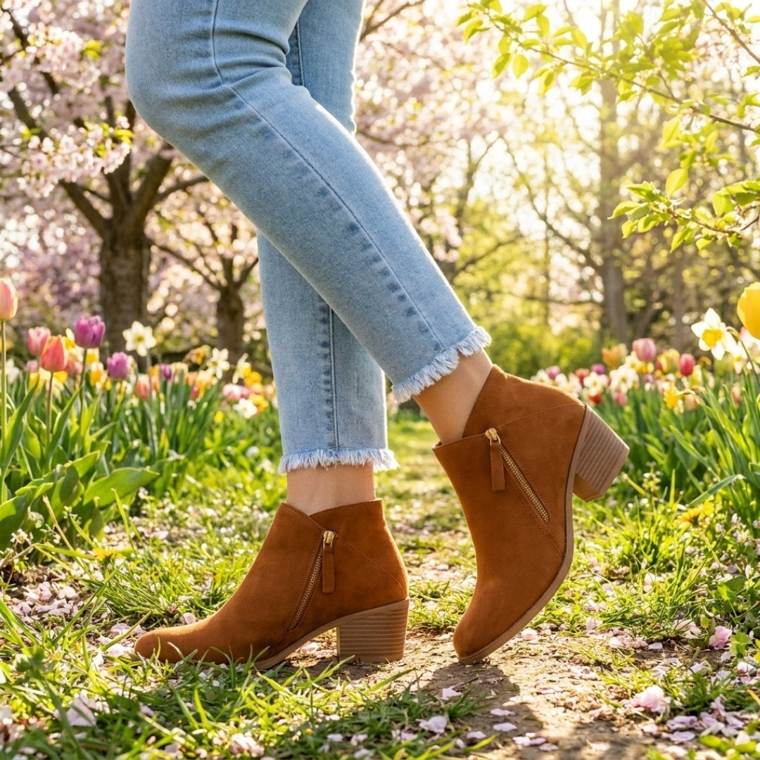 Elegant Ankle Boots with Block Heel
