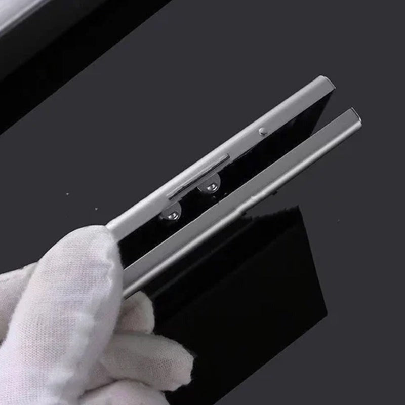 Elegant Metal Card Holder with Push-Button Opening