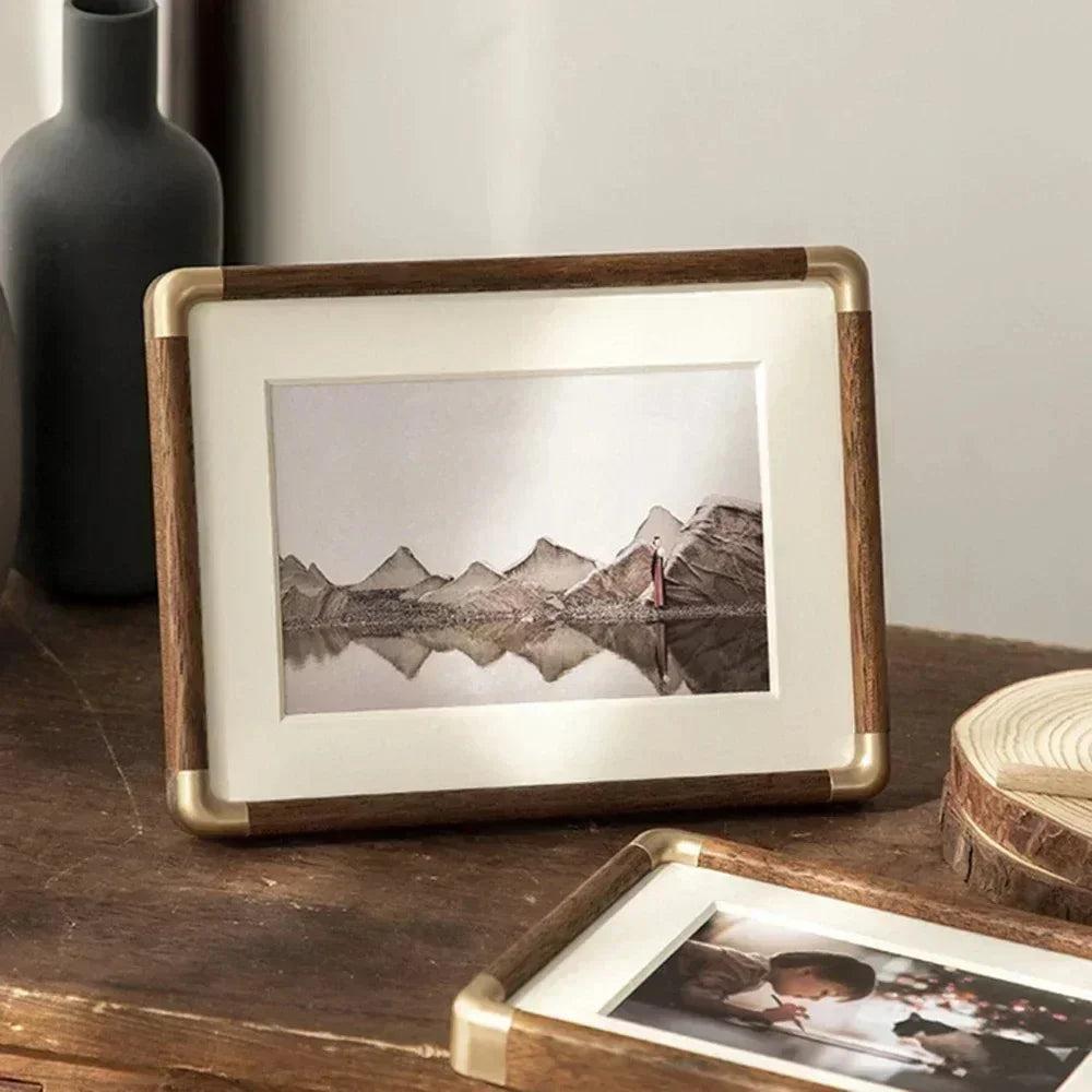 Elegant Vintage-Style Solid Wood Tabletop Picture Frame