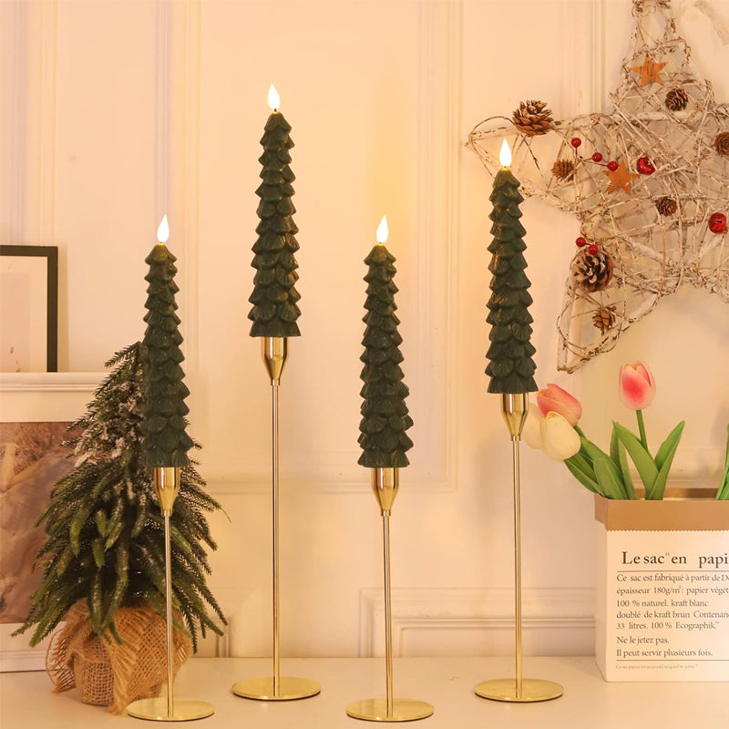 Flameless LED Christmas Tree Candles – Remote-Controlled Table Candles with Timer