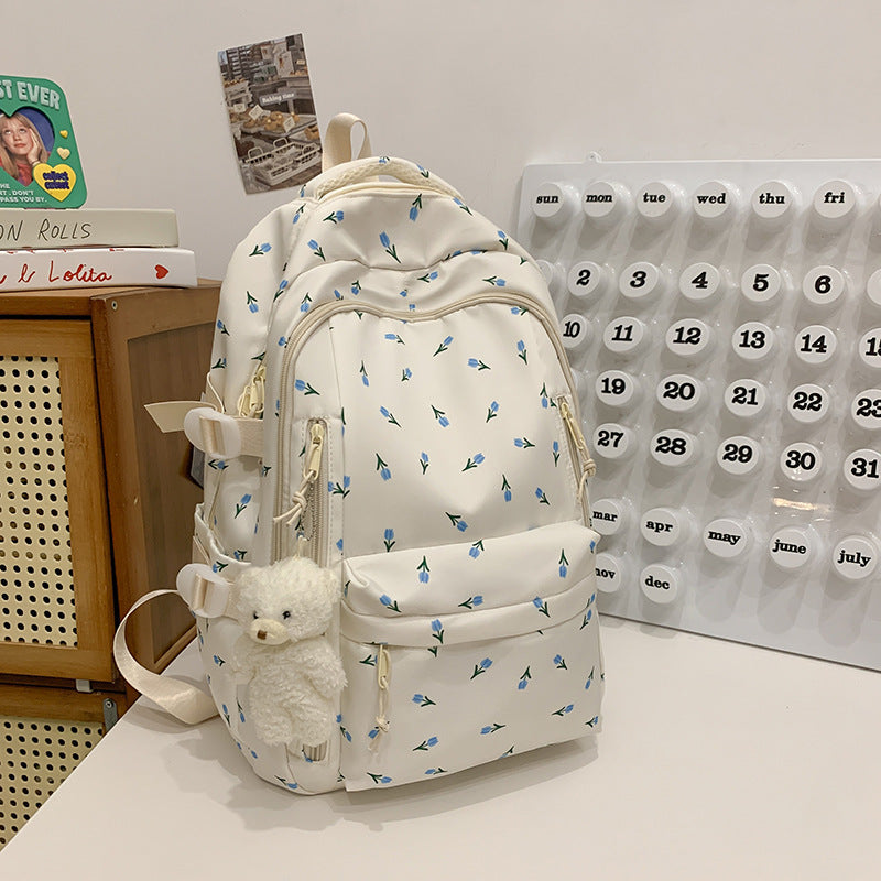 Floral Print School Backpack