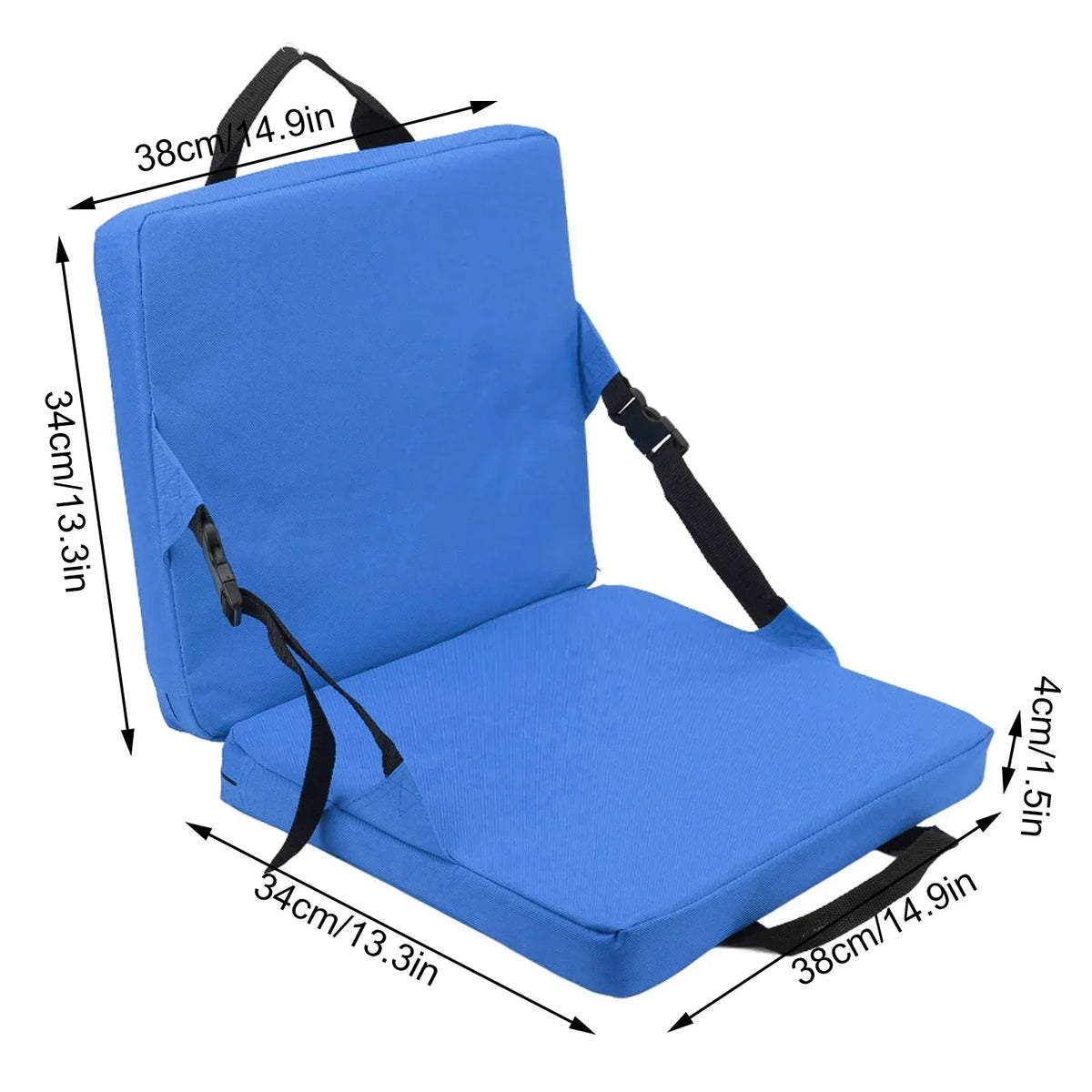 Folding Chair with Backrest | Padded Seat Cushion | Compact and Comfortable for Stadium, Beach, and Park