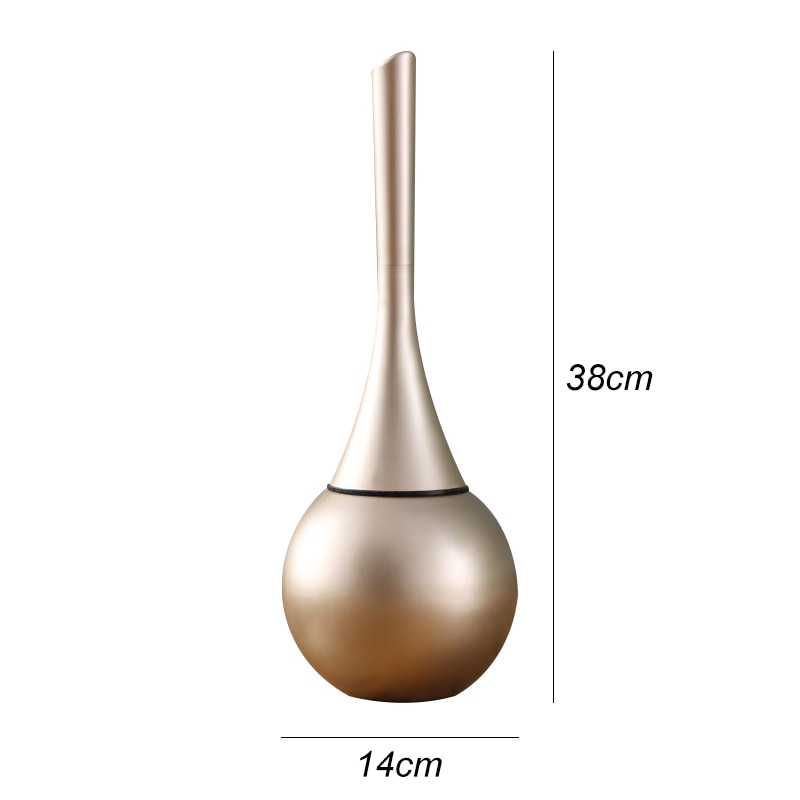 Freestanding Black and Gold Toilet Cleaning Set in ABS and Stainless Steel 40x12 cm
