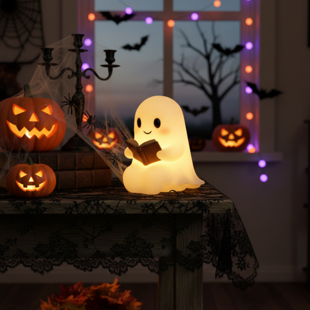 Ghost Night Light for Kids – LED Bedside Lamp with Warm, Soft Light