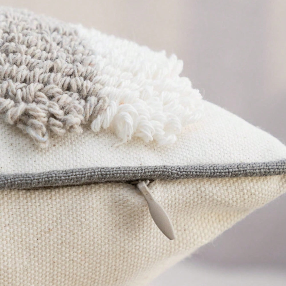 Gray White Cushion Cover