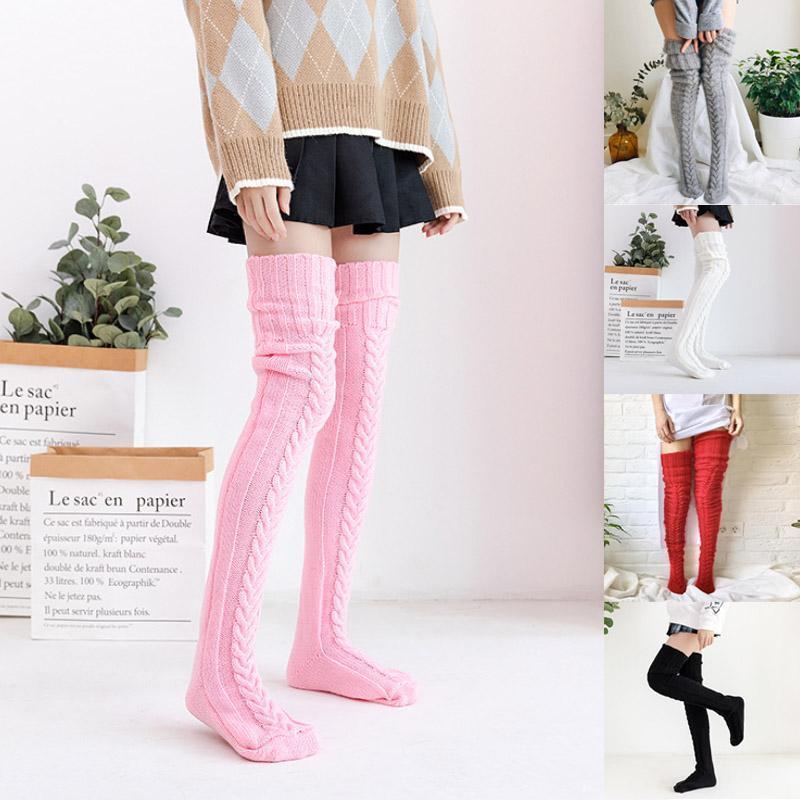 Hand-Knitted Knee-High Socks for Women - Soft and Warm