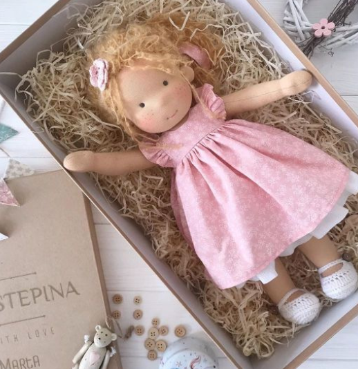 Handmade Soft Fabric Waldorf Doll - Creative Toy for Children
