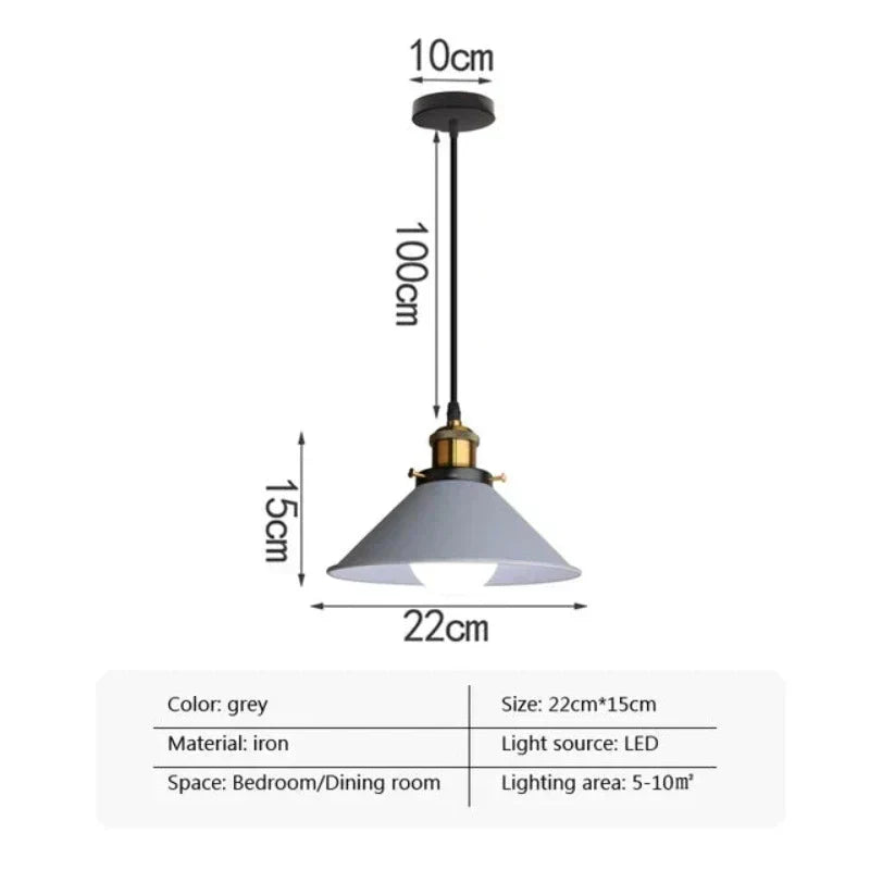 Industrial Elegance - LED Cone Pendant Light