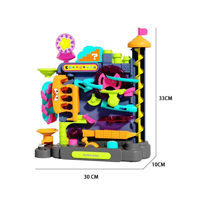 Interactive Crazy Ball Platform Game – Multi-Level Marble Run Toy for Kids with Moving Tracks