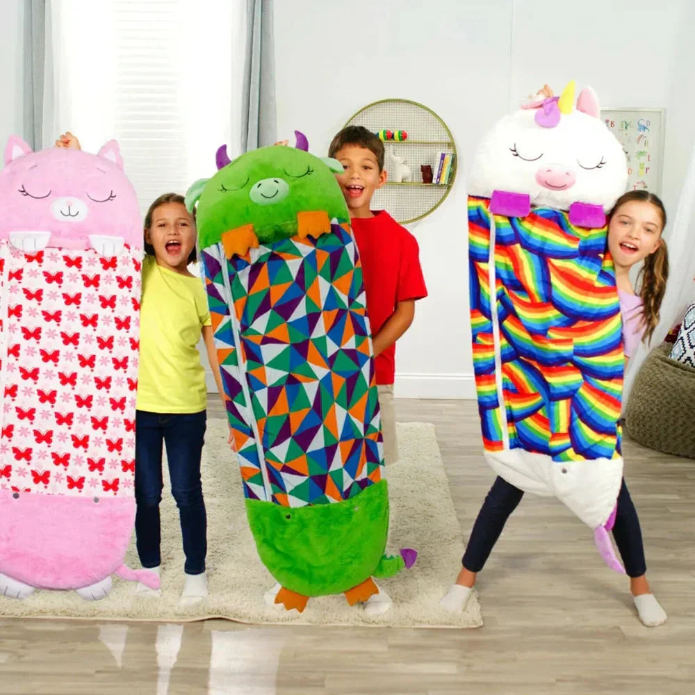 Kids Sleeping Bag & Plush Toy Combo - Animal Design