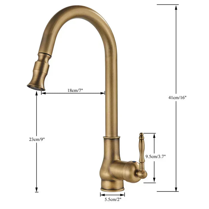 Kitchen Tap in Antique Brass