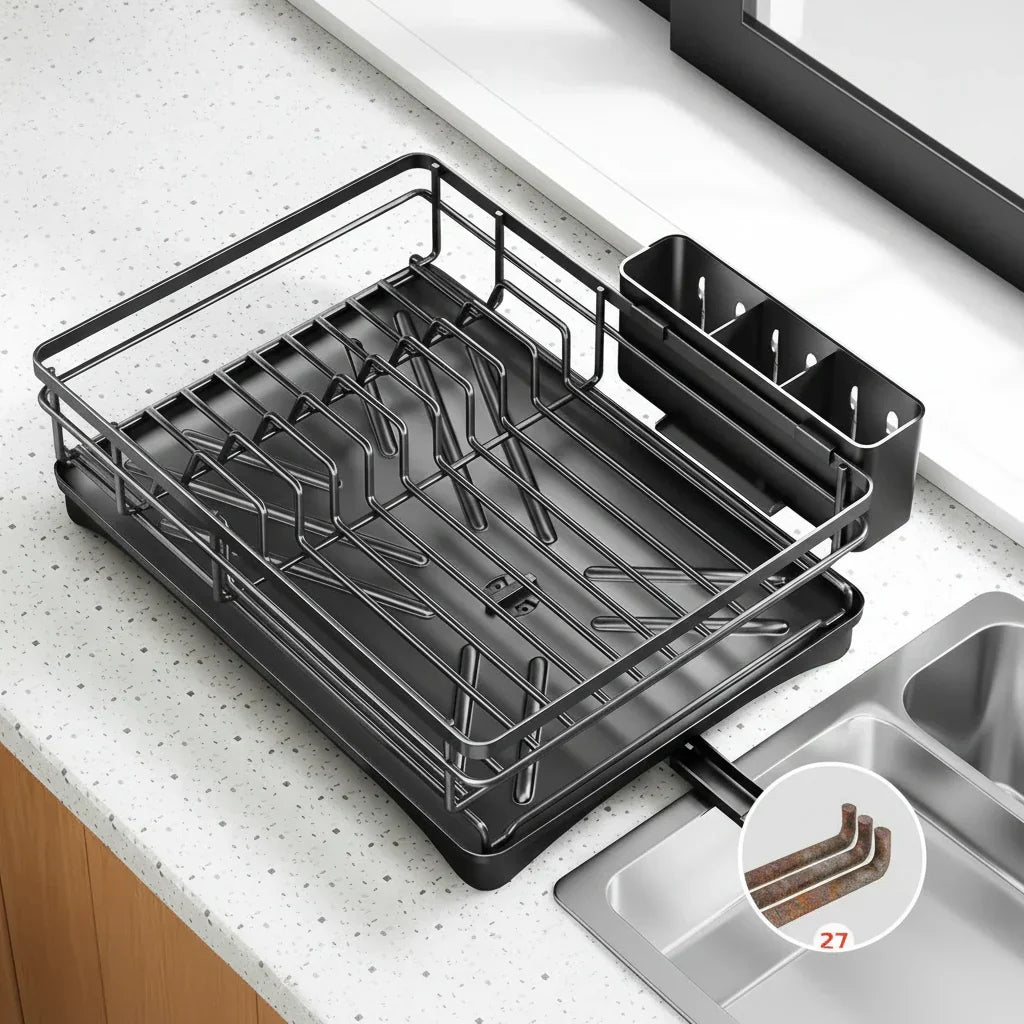 Large Dish Drainer with Drip Tray