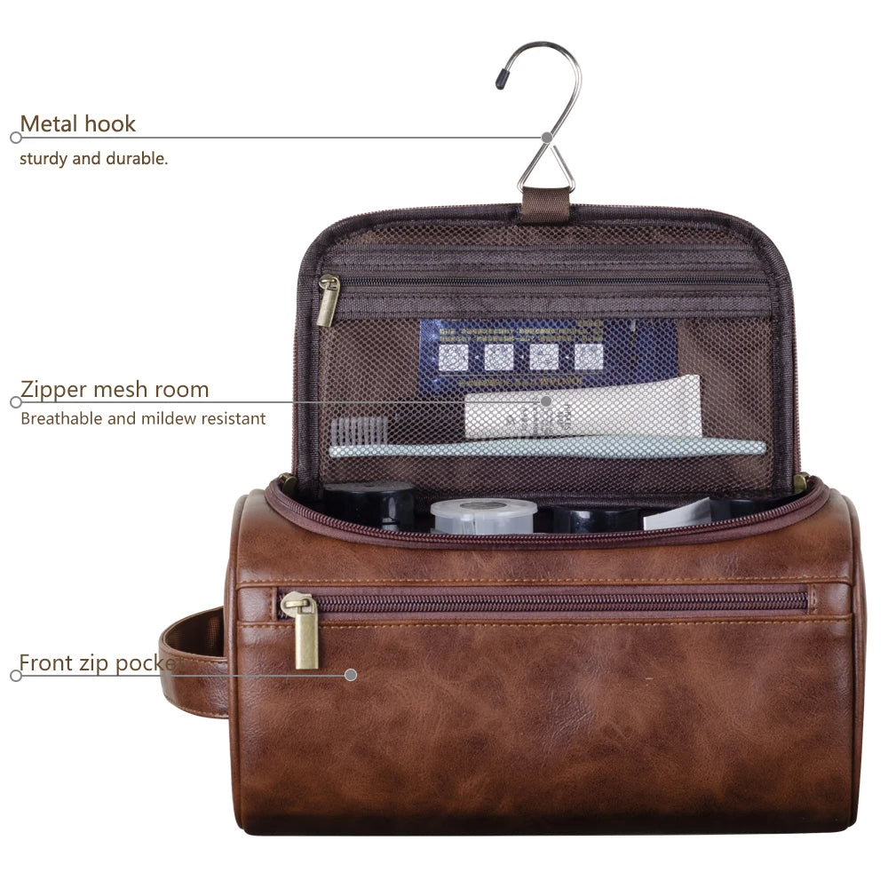 Leather Travel Toiletry Bag