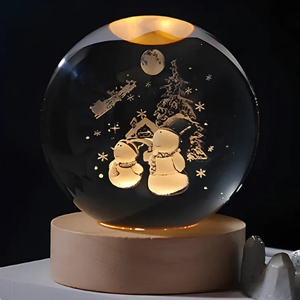 LED Night Light with 3D Crystal Ball
