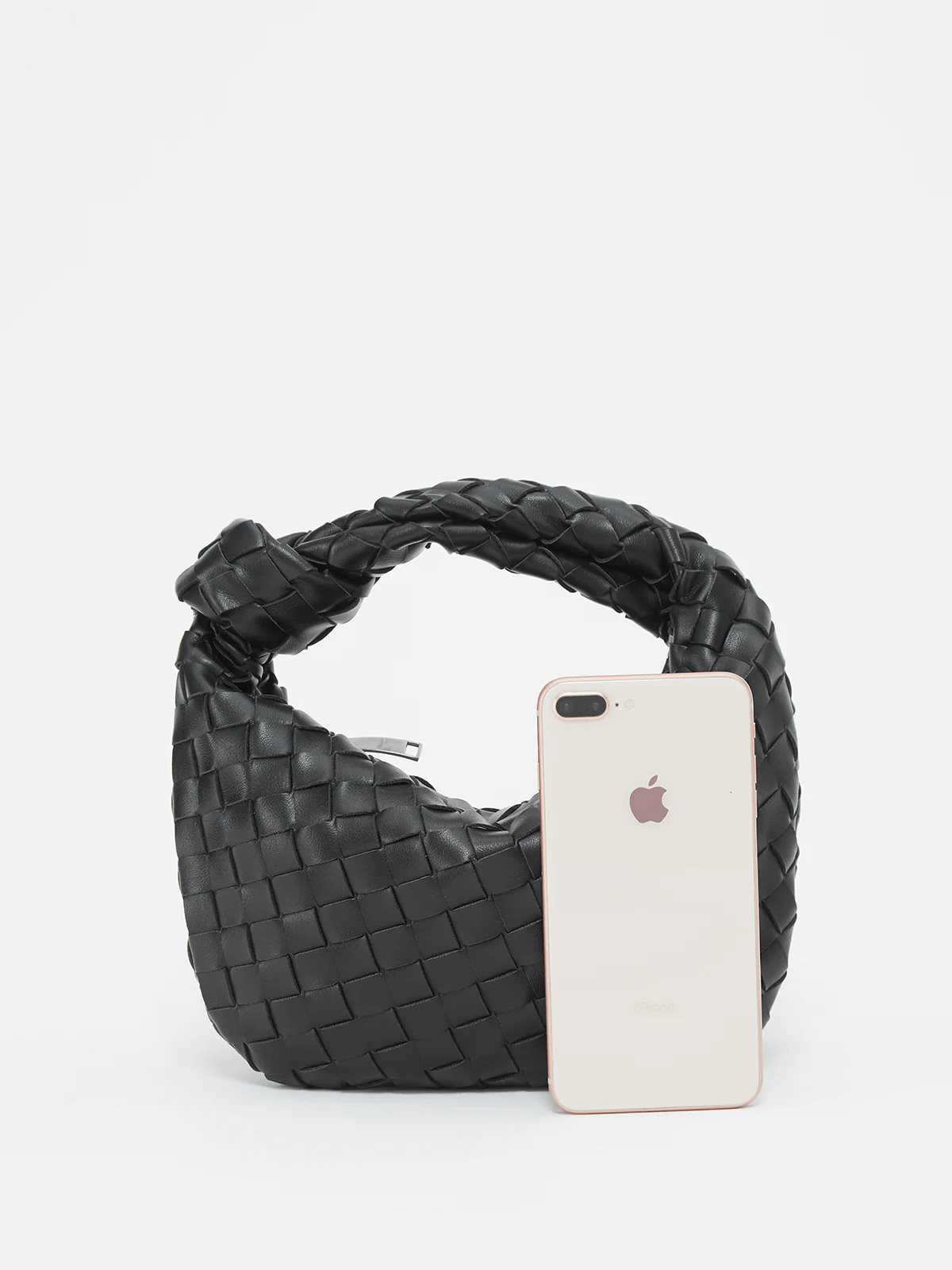 Lightweight Woven Vegan Leather Shoulder Bag