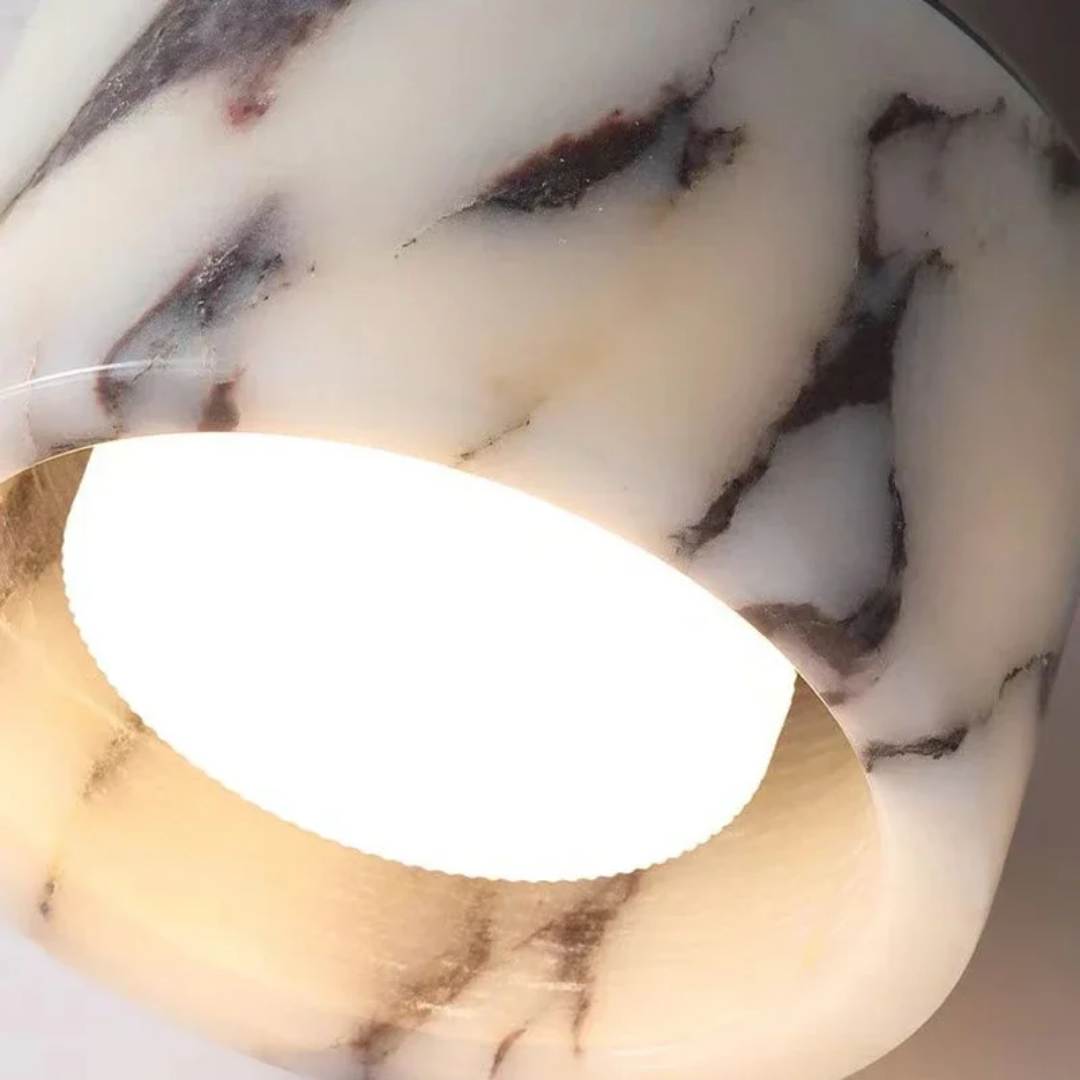 Marble-Look Cylindrical LED Ceiling Light