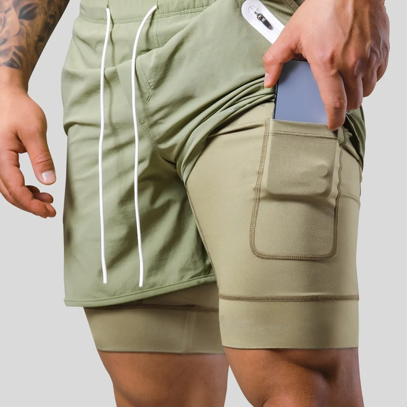 Men's 2-in-1 Sports Shorts - Comfort and Support