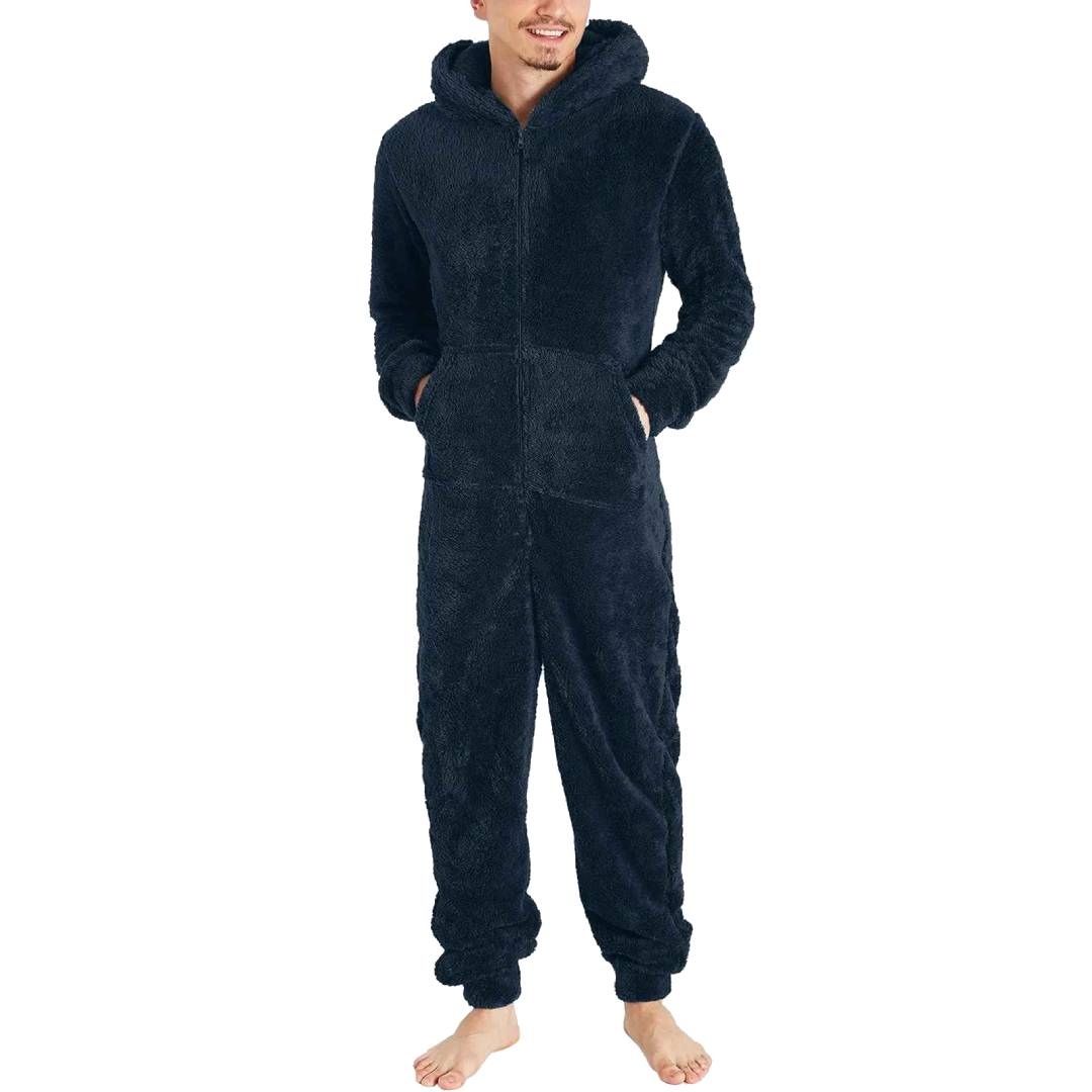Men's Fleece Onesie - Warm and Comfortable Jumpsuit