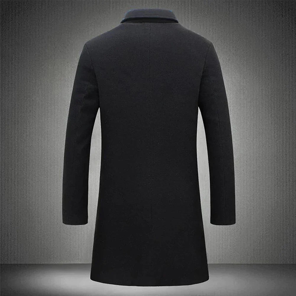 Men's Long Single-Breasted Coat