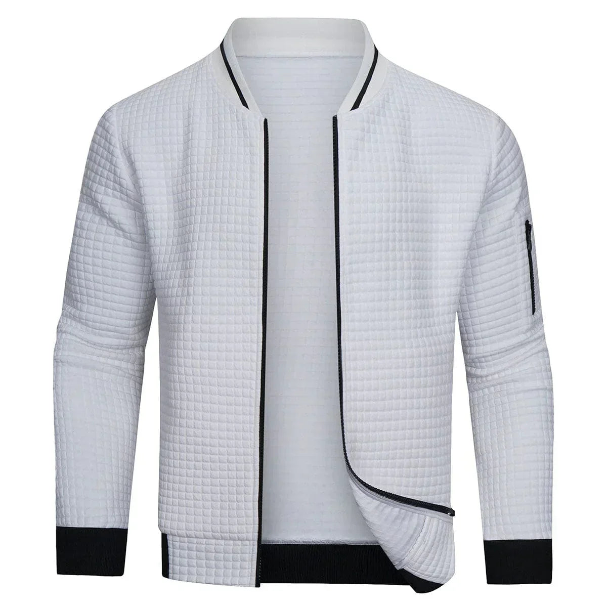Men's Quilted Zip-Up Bomber Jacket